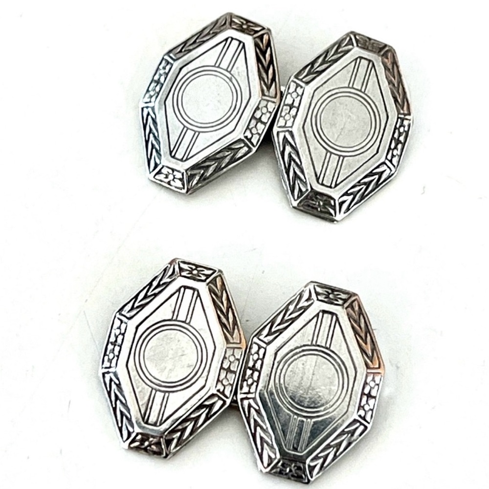 Vintage Edwardian Etched Cufflinks